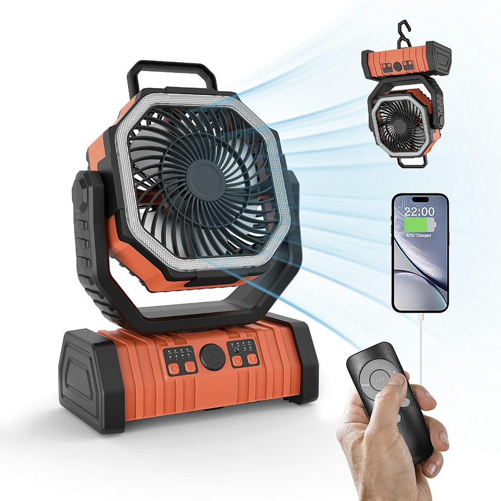 Outdoor Haushalt Powerbank LED-Licht Camping-Ventilator