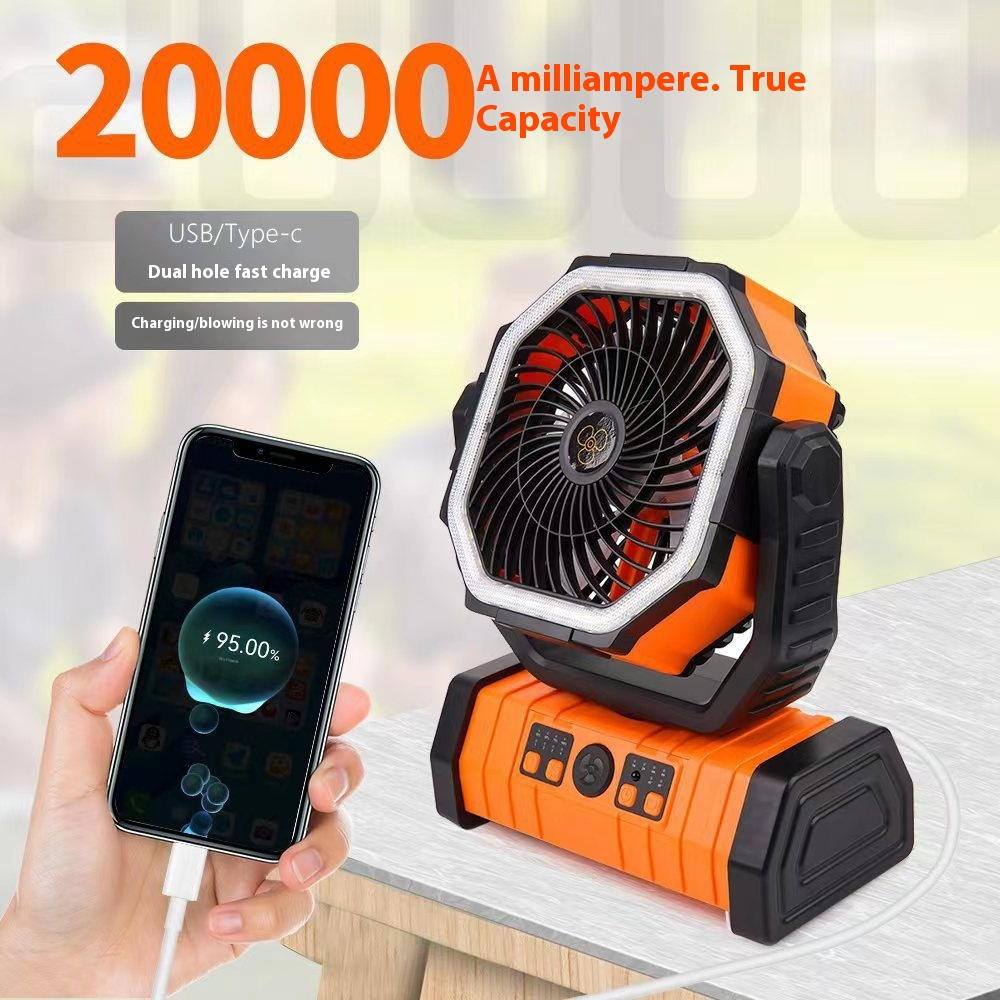Outdoor Haushalt Powerbank LED-Licht Camping-Ventilator